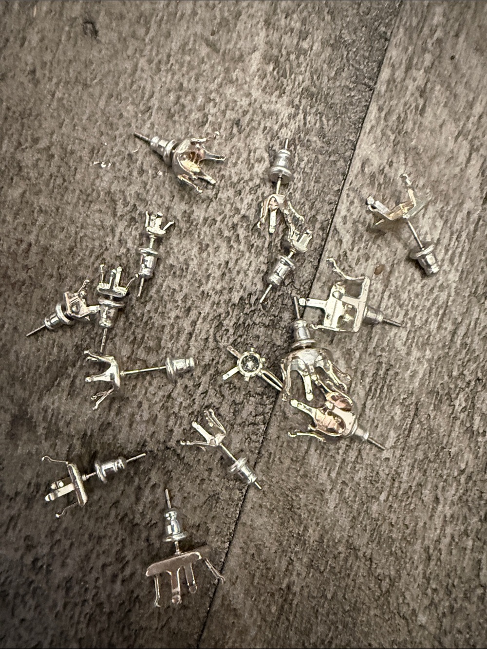 Loose Silver Earring Backs and Findings Lot